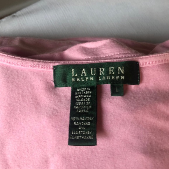 Ralph Lauren baby pink faux wrap top, size large - Picture 1 of 4